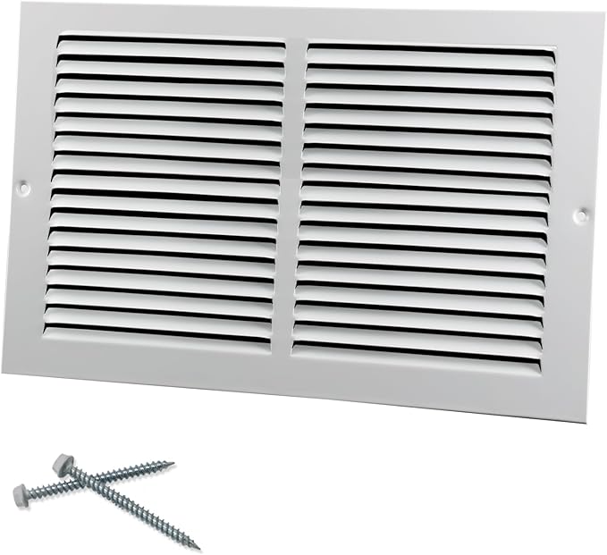14"W x 8"H [Duct Opening Size] Steel Return Air Grille, Air Return Vent Cover for Ceiling and Sidewall - HVAC Air Vent Covers - [Outer Dimensions: 15.75"W x 9.75"H]