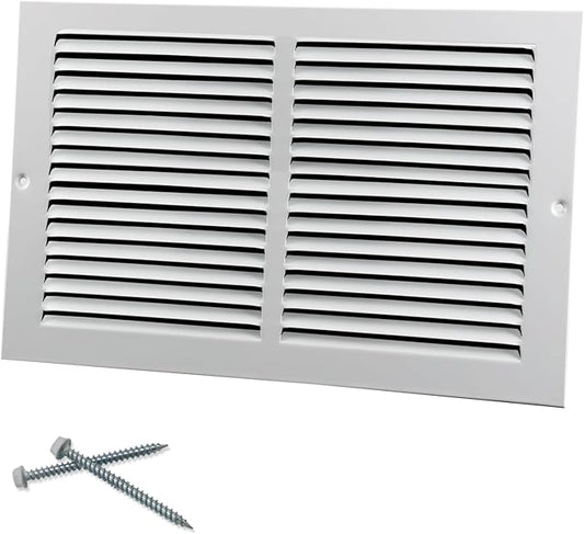14"W x 8"H [Duct Opening Size] Steel Return Air Grille, Air Return Vent Cover for Ceiling and Sidewall - HVAC Air Vent Covers - [Outer Dimensions: 15.75"W x 9.75"H]