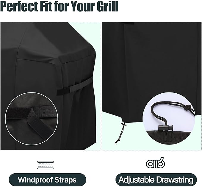 60 Inch Premium Outdoor Grill Cover Fit for Ninja FlexFlame Grill PG300 Series & Weber Char-Broil Nexgrill and More,BBQ Covers for Outside,Heavy Duty Waterproof Fade Resistant