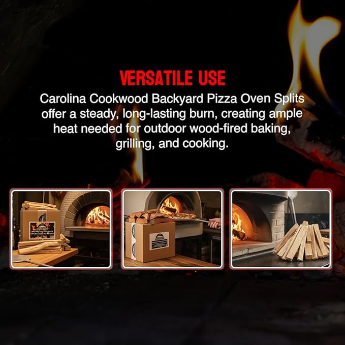 Pizza Oven Wood, 10 to 12‑Inch Firewood Logs, Cherry Hardwood Splits for Wood-Fired Pizza Ovens, USA Made, Sustainably Milled, Approximately 20-25 lbs