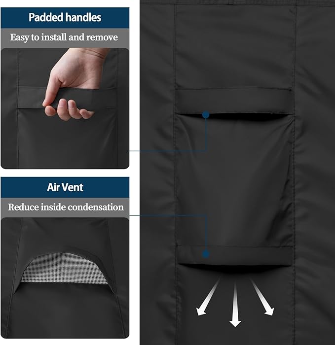 Easy-Going Round Patio Furniture Cover Waterproof Outdoor Dining Table and Chair Cover Anti-UV Outside Sectional Sofa Set Covers (84"DIA x 28"H, Black)