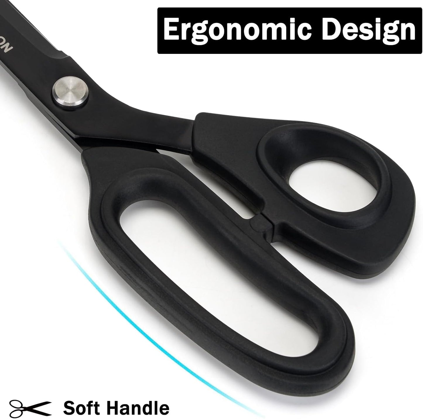 10" Scissors All Purpose, Heavy Duty Premium Stainless Steel Tailor Scissors, Comfort Grip Handles for Fabric, Leather, Sewing & Crafting