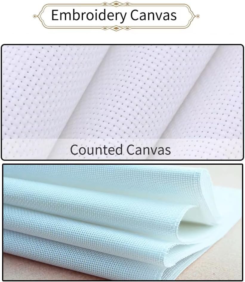 Threadhaven Cross-Stitch Kit 14CT Aida Counted Embroidery Complete Set with Fabric, Threads, Needles & Chart-Premium Beautiful Girls Design for Adults & Beginners- Butterfly Beauty 16.1''×20.8''