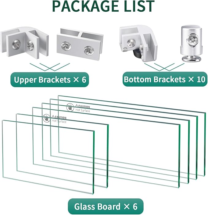 Fire Pit Wind Guard - 41.5" x 11.5" x 6" Rectangular for Outdoor Fire Pit Table, Thick & Durable Tempered Glass w/Hard Aluminum Corner Brackets, Quick Assembly