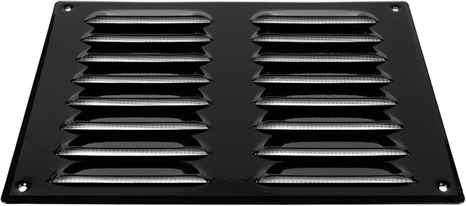 Repa Market 10" x 7.5" Inch (Outer Dimensions) Black Air Vent Cover - Steel Return Air Grilles - for Ceiling and Sidewall - HVAC - with Insect Protection Screen (10.23'' x 7.48'' Inch)