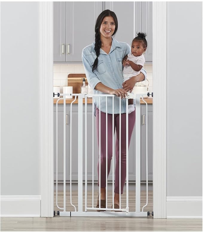 Regalo Safety Extra Tall Baby Gate for Doorways & Bottom of Stairs, Pressure Mount Safety Gate for Babies, Toddlers & Pets, Tested & Safe for 30 Years, American Designed, Family Owned