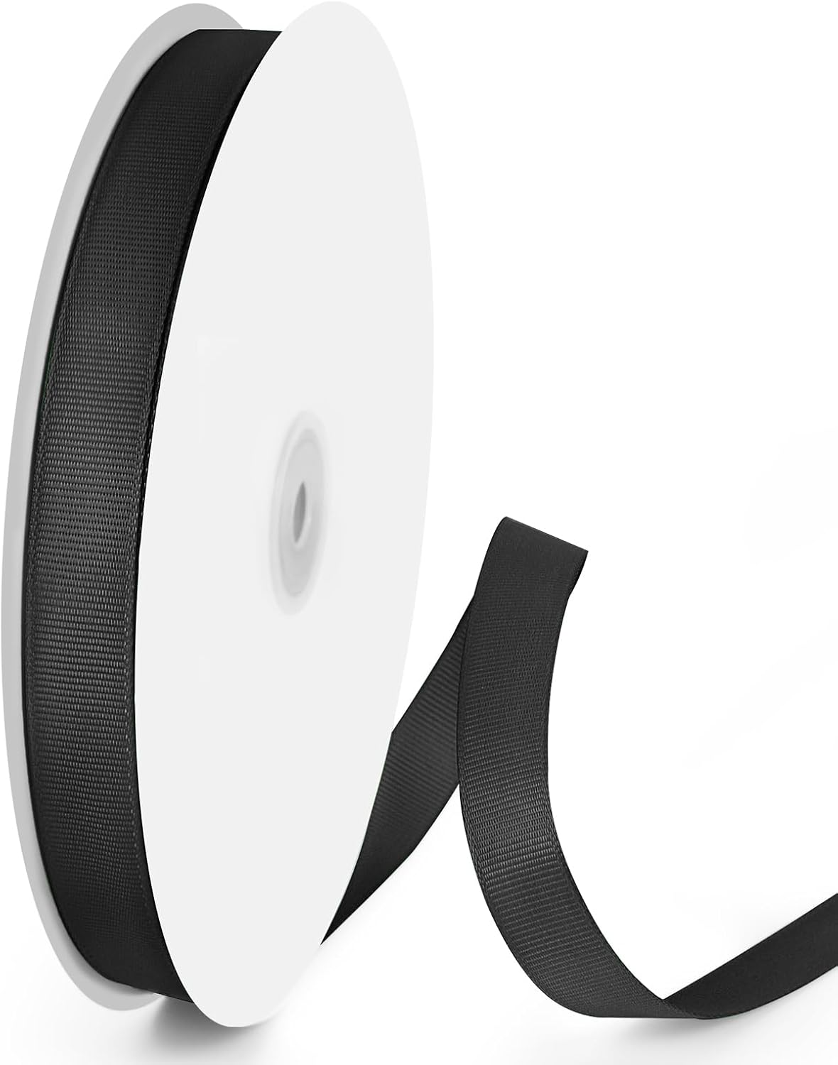 100 Yards 5/8 inch Grosgrain Ribbon, Solid Color Fabric Ribbon Perfect for Gift Wrapping, Wedding, Handmade Bows, Floral Bouquets and Party Decoration(Black)