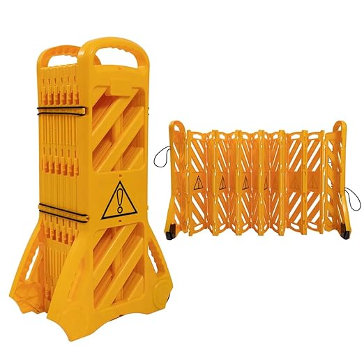 Yeeoy 13 Foot Safety Barrier, Expandable Mobile Barricade System, Commercial Foldable Barriers, Portable Traffic Barricade Fence for Construction, Traffic Control, Driveway Gate