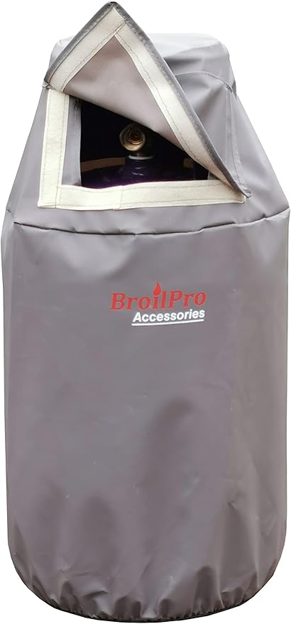 Propane Tank Cover Fits 30-Pound Steel Propane Cylinder Cover for RV Trailer, Brown.