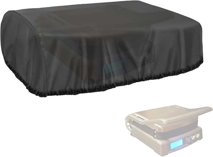 Tabletop Grill Cover for Cuisinart GR-300WSP1 Elite Griddler, Heavy Duty Griddle Cover Waterproof Panini Press Cover - 15" L×17" W×8" H, Black