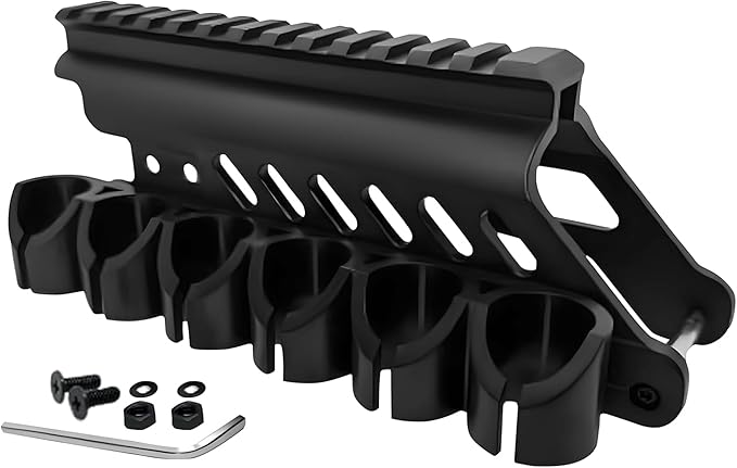 Gotical – Quick Detach Saddle Side 12 Gauge 6 Round Shell Holder Carrier Plate Carrier Kit Mossberg 500/590 Side Saddle & Durable
