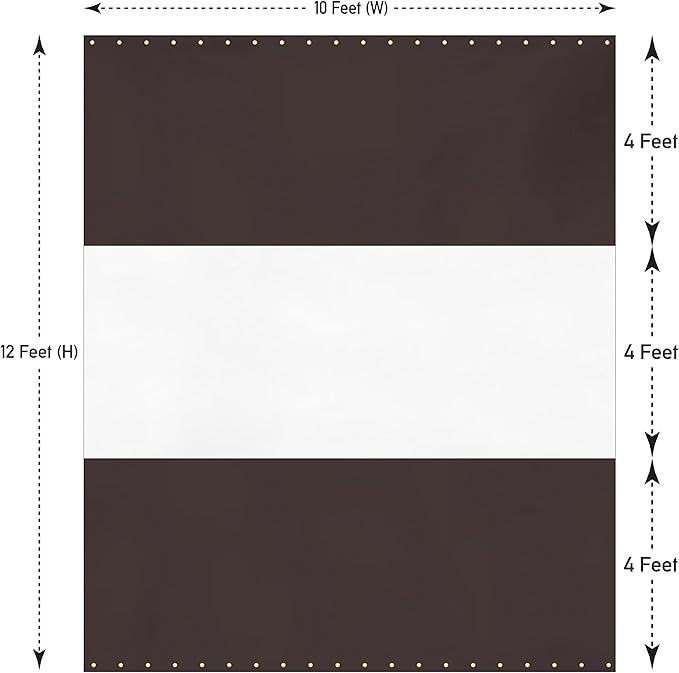 Covers & all Outdoor Clear Panel Curtain, 12 oz Vinyl Outdor Curtains for Patio, Waterproof & Weather Resistant Tarp with Brass Grommets for Pergola, Porch, Gazebos, Balcony (12'H x 10'W feet, Coffee)