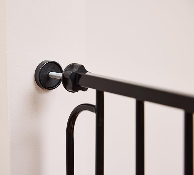 Regalo Easy Step 49-Inch Extra Wide Baby Gate, Includes 4 & 12 Inch Extension, 4 Pack of Pressure Mount and Wall Mount Kit, Black