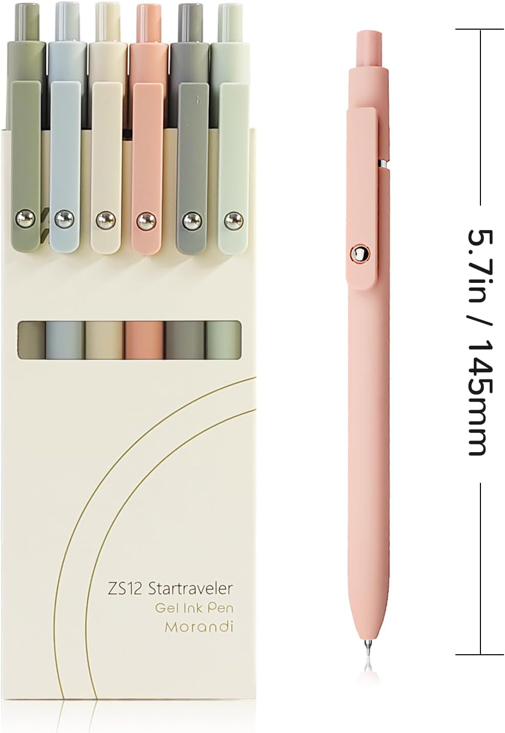 Gel Pens, 6 Pcs 0.5mm Fine Point Smooth Writing Pens Japanese Cute Pens, High-End Series Black Ink Pens for Journaling Note Taking, School Office Supplies for Women Men (6 Pcs Morandi)