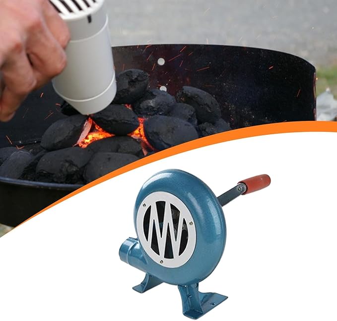 Air Blower Fire Blower Hand Cranked Fan Portable for Grill BBQ Outdoor Cooking Accessories