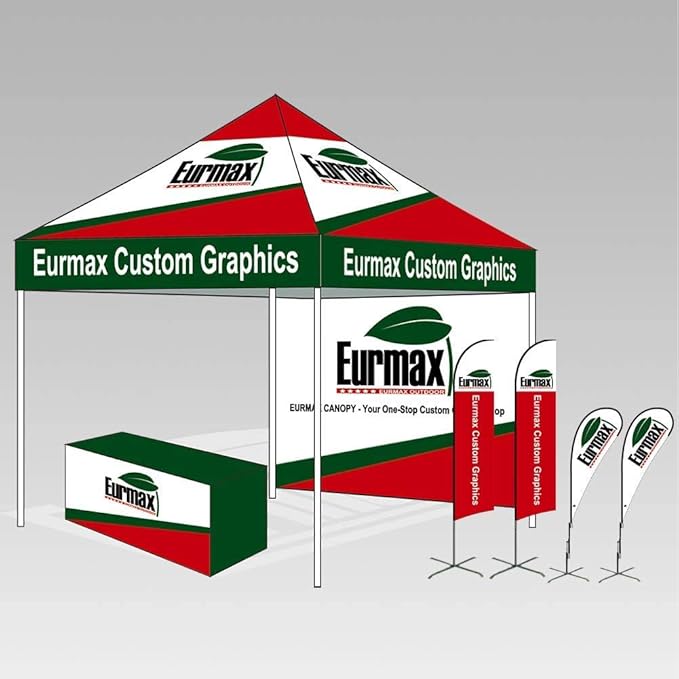 Eurmax USA 5'x5' Pop Up Canopy Tent Commercial Instant Canopies with Heavy Duty Roller Bag,Bonus 4 Sand Weights Bags (Field Green)