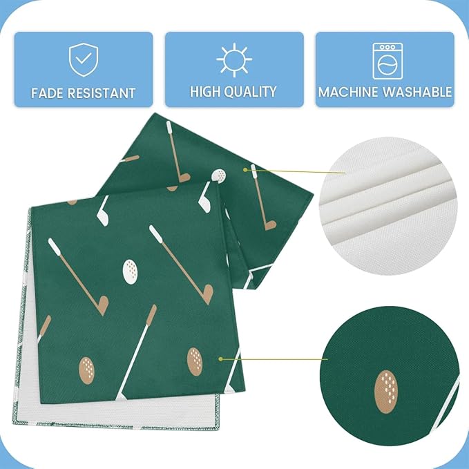 Golf Club Golf Ball Table Runner Kitchen Dining Table Runner 13*60in Table Center Decor for Indoor Outdoor Home Holiday Party