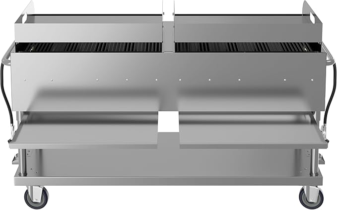 72 in. 10-Burner Commercial Outdoor Propane Gas Grill with Two 36 in. Griddles in Stainless-Steel, ETL Listed (CGKIT7-G36G36)