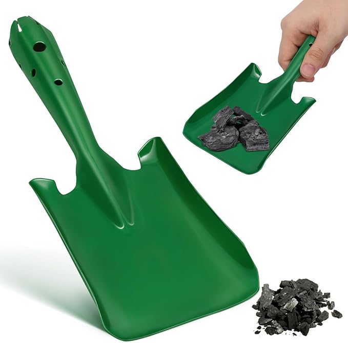 BESPORTBLE Ash Scoop for Fireplace, Fire Pit & Wood Stove – Small Iron Coal Hand Shovel, Compact Metal Cleaning Tool, Green