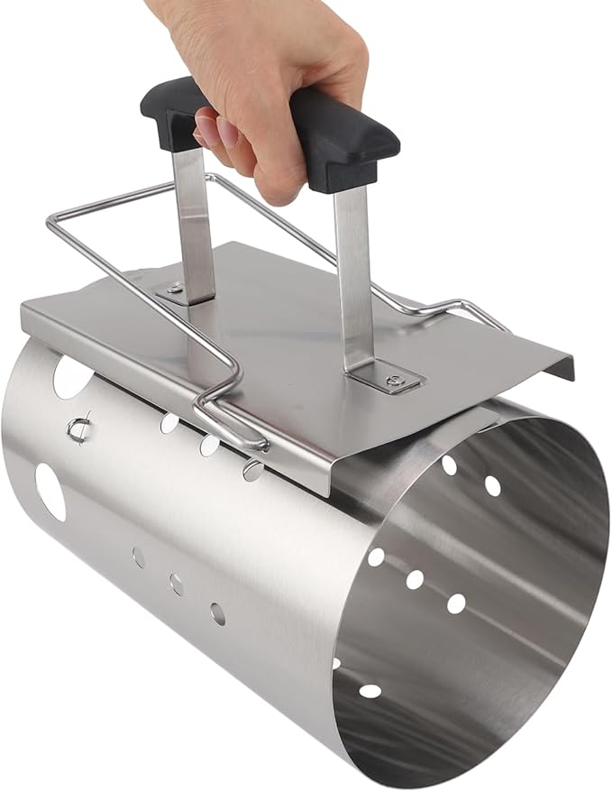 Efficient Charcoal Starter, Stainless Steel Portable Chimney Starter for Barbecue, Camping, Picnic with Lightweight Design