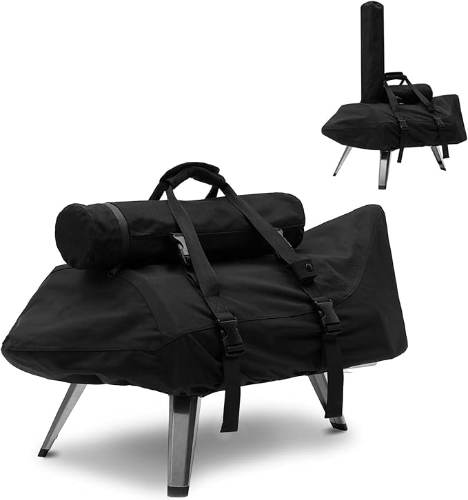 NOELIFE Carry Cover for Ooni Karu 12 and Karu 2 Pizza Oven, Waterproof Pizza Oven Accessories for Ooni 12 with Seperate Chimney Bag, with Bottom Straps for Fixation (Oven Not Included)