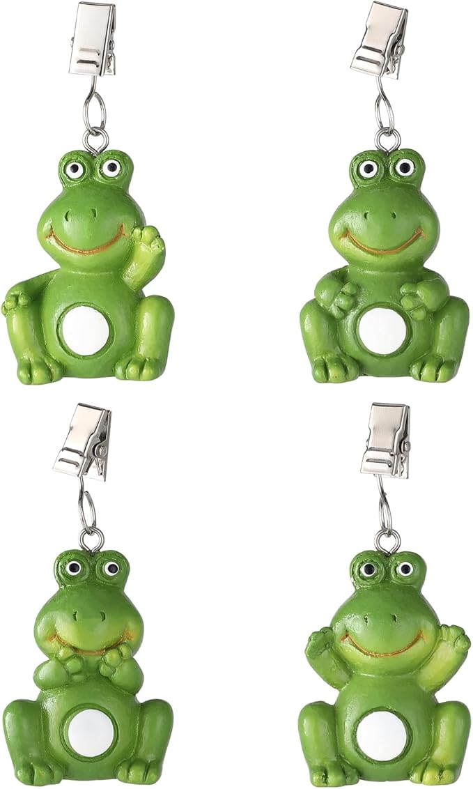 TwoFish Home Set of 4 Frog Resin Tablecloth Weights Clips Handicraft Frog Tablecloth Clamps Pack of 4