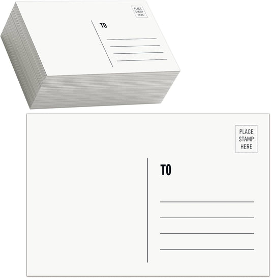 4x6 Blank Postcards for Mailing, White Cardstock Paper, Thick Cardstock, Ideal for Greeting Cards, Thank You, Invitations & DIY Projects
