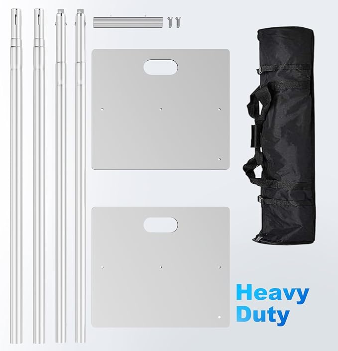 Pipe and Drape Backdrop Stand Kit Backdrop Stand For Parties 8x10 FT Adjustable Photo Backdrop Stand Heavy Duty Background Stand for Wedding Banquet Decorations Silvery