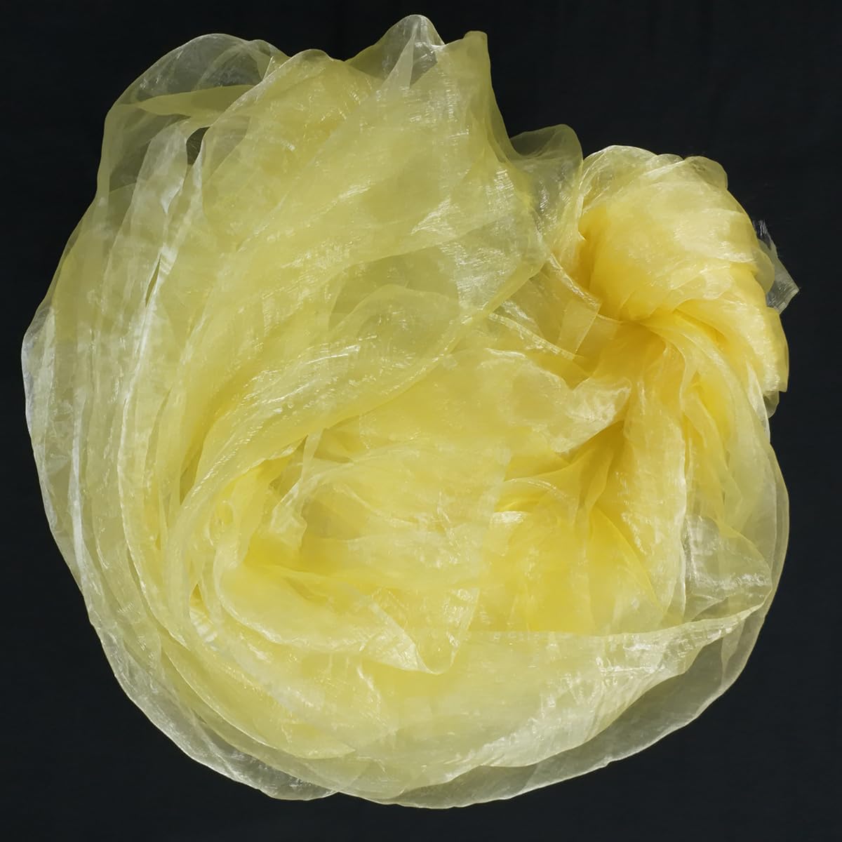 Two-Tone Iridescent Holographic Organza Fabric - 5.5 Yards by The Yard | Lightweight Sheer Tulle | for Wedding Dresses, Party Decor, DIY Crafts, Shiny Backdrops(Shimmery ICY Yellow)