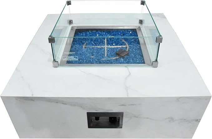 All Fire Table Pit Wind Screens and Stainless Steel Buner Lid from ELEMENTI | ELEMENTI Plus and MODENO (Wind Screens, Square 22" WS - 004)