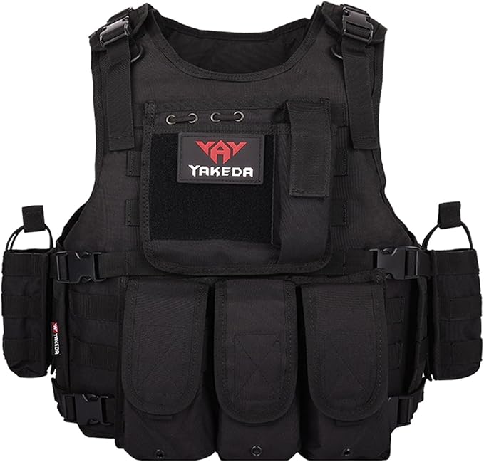 YAKEDA Adjustable Tactical Airsoft Training Vest | Camping, Fishing, Hunting,Gift for Halloween and New Year