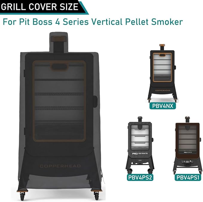 ZJYWSCH Grill Cover for Pit Boss Pro Series 4 Wood Pellet Vertical Smoker PBV4PS2 PBV4PS1 Heavy Duty Pit Boss Copperhead Onyx 1300 Vertical Smoker Cover PBV4NX Waterproof