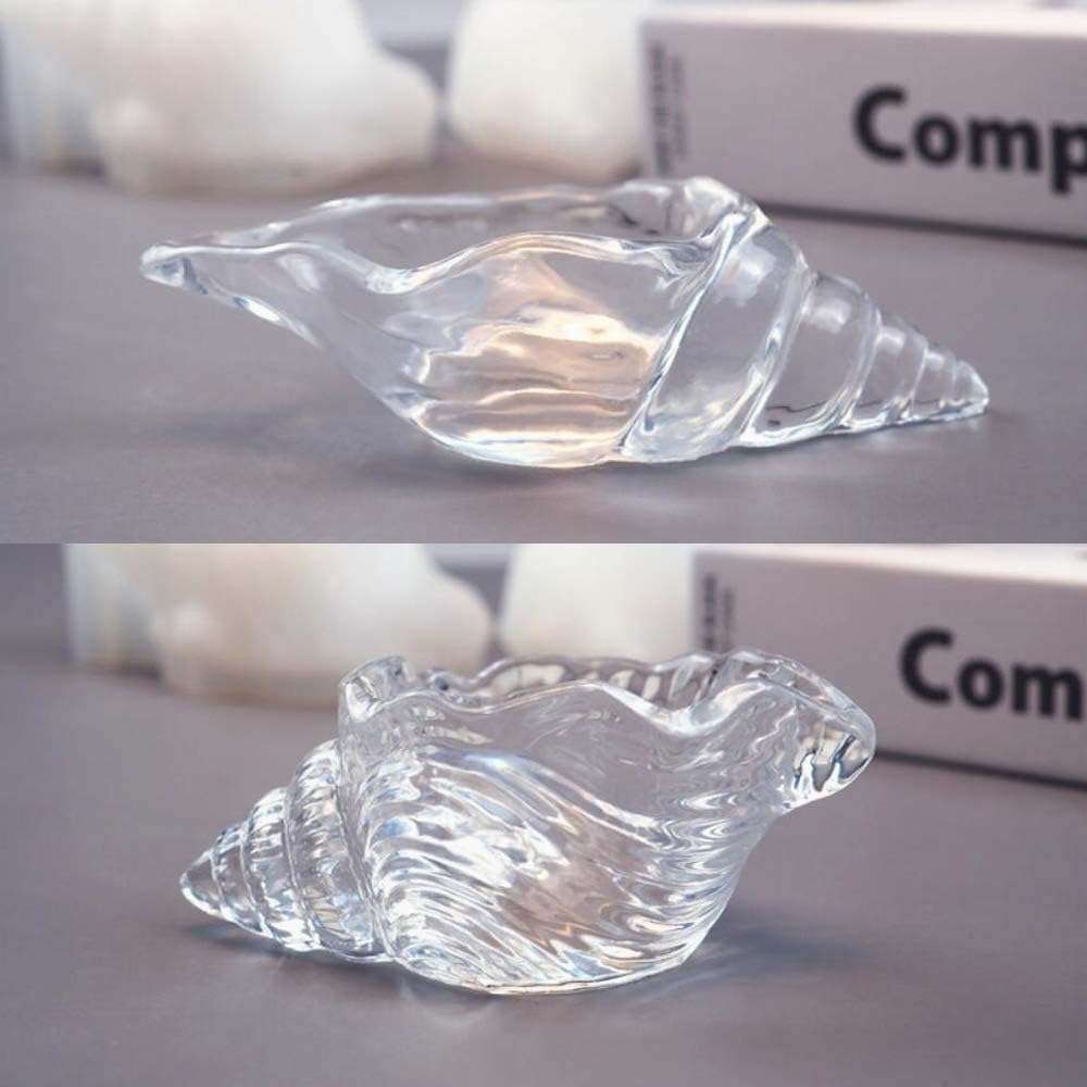 2PCS Silicone Conch Shaped Tray Mold Creative Sea Snail Epoxy Resin Casting Mold for Making Jewelry Tray Dishes Storage Home Decor Resin Crafts Art Supplies Ideal Gift