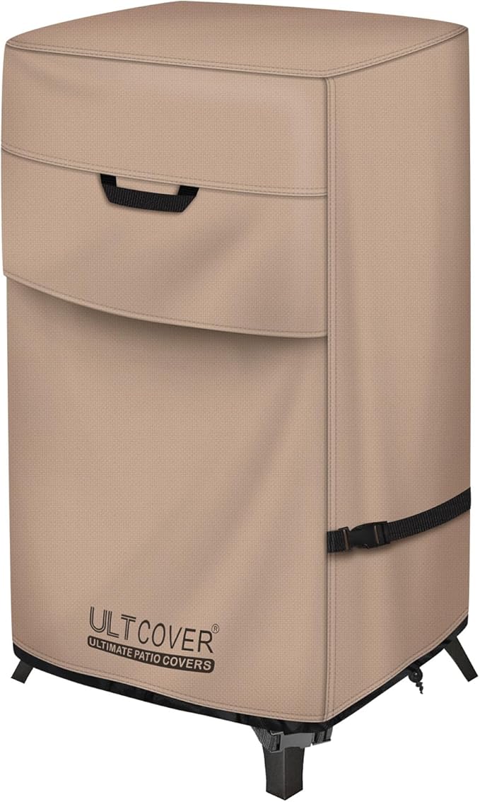 ULTCOVER Waterproof Vertical Electric Smoker Cover 40 inch for Most Square Gas Propane BBQ Smokers Size Upto 28W x 23D x 43H inch
