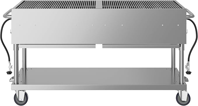 60 in. Commercial Mobile Outdoor Propane Gas Grill, ETL Listed in Stainless-Steel (KM-CGM-60)