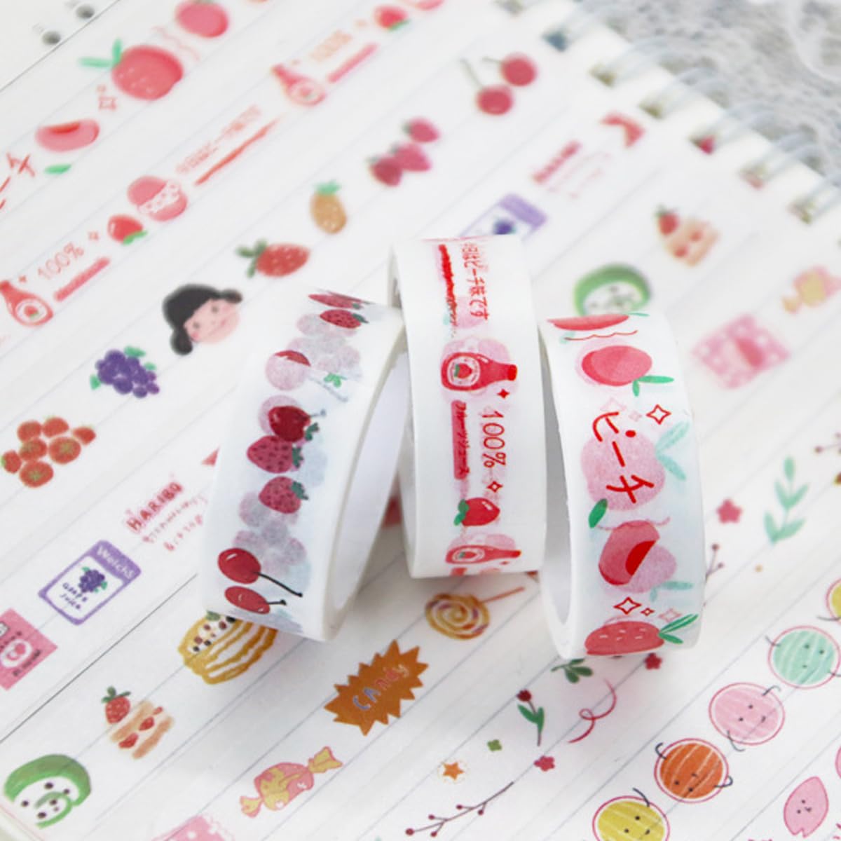 60 Rolls Cartoon Washi Tape Set Washi Tape Stickers Decorative Washi Tapes for DIY Crafts Scrapbooking Projects Paper Stickers