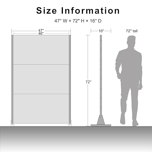 Casaphoria 72" H x 47" W Metal Outdoor Privacy Screen, Freestanding Decorative Divider for Patio, Deck, Balcony, and Garden with Stable Base, Black Bernard