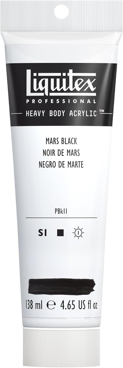 Liquitex Professional Heavy Body Acrylic Paint, 4.65-oz (138ml) Tube, Mars Black