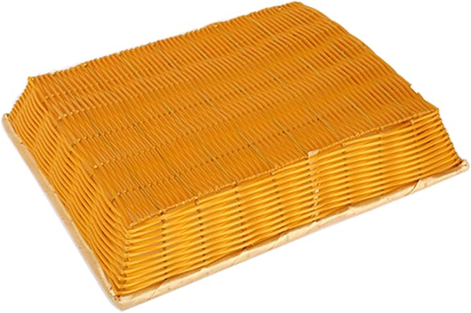 6 Pack Woven Bread Baskets, Stackable Imitation Rattan Wicker Fruit Baskets,Rectangle Wicker Basket for Fruit, Bread, Vegetable, Restaurant, Outdoor, 14x10x3 Inch