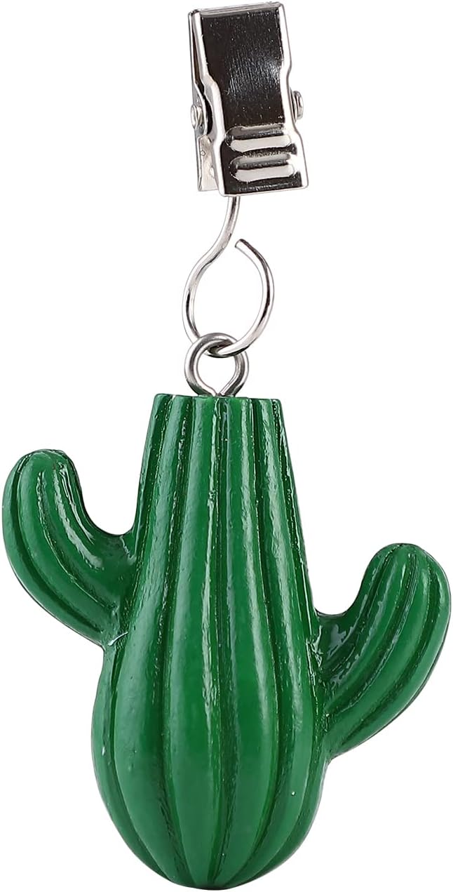 TwoFish Home Set of 4 New Green Cactus Tablecloth Weights Clips Handicraft New Green Cactus Tablecloth Clamps Pack of 4