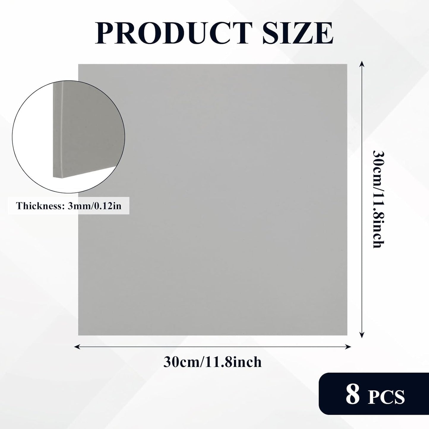 LDXDRU 8 Pack Linoleum Block for Printmaking, 12 x 12 Inch Linoleum Blocks Gray Linocut Block Linoleum Block Printing for Engraving Art Project Printmaking Stamp Carving Block