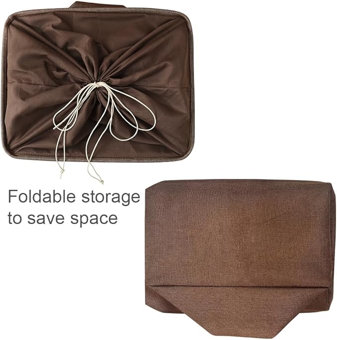 TheWarmHome Organization and Storage for Organizing - Extra Jumbo 3 Pack 20.5x15.7x13.8 inch Fabric Storage Bin for Shelves, Storage cubes for Decorative Shoes Towel Blanket Closet (Brown)