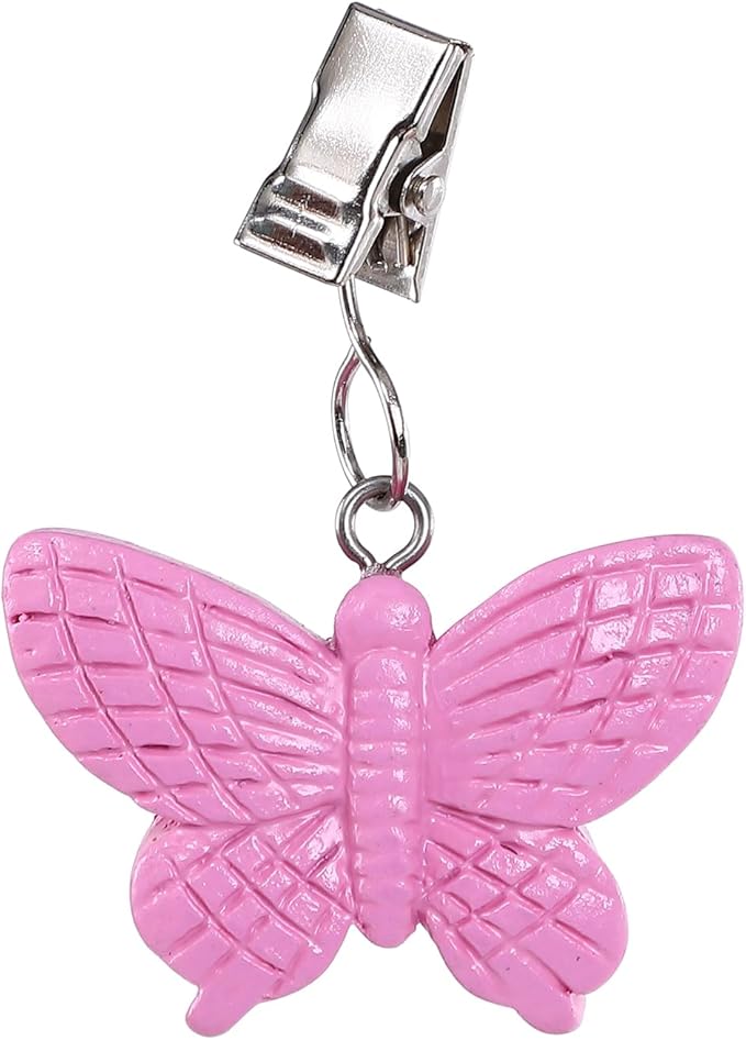TwoFish Home Set of 4 Pink Butterfly Tablecloth Weights Clips Pink Butterfly Handicraft Tablecloth Clamps Pack of 4