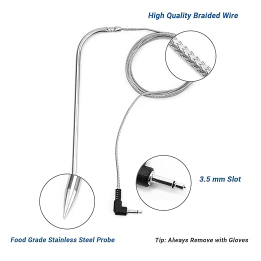 Stanbroil Meat Probe for Pit Boss Pellet Grills/Smokers, 3.5mm Plug Thermometer Probe with High Accuracy, 1 Pack