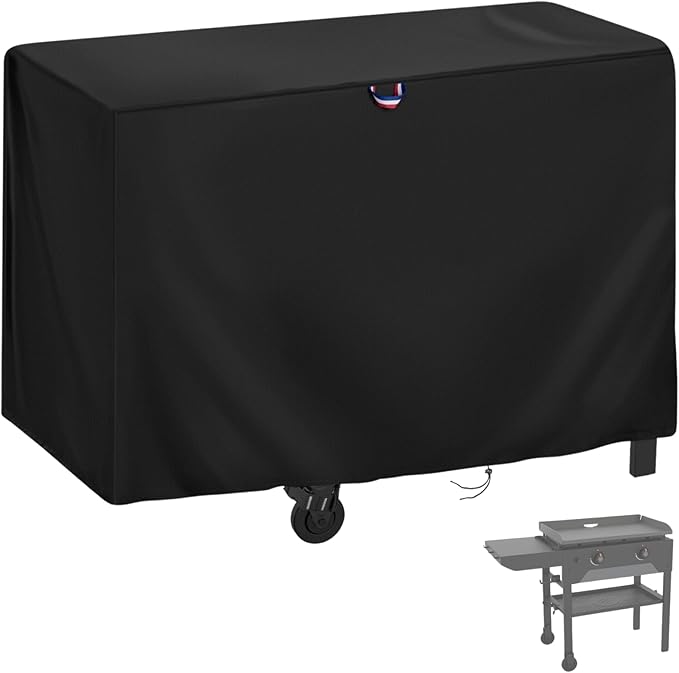 Griddle Cover for Blackstone 28 Inch Original Omnivore Griddle 2206, Outdoor Flat Top Grill Cover for 2 Burner Griddle Heavy Duty Waterproof Gas Grill Covers - 48" L×24" W×33" H, Black
