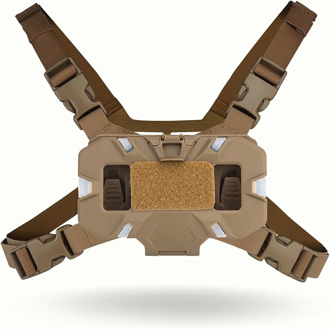 Let-Me-Be FoldPanel Chest Vest Set, Chest Rig Phone Mount for Plate Carrier Accessory Navigation Board, Outdoor Hiking Fishing Cycling Tactical Vest Wearable Phone Carrier for 4.7"-6.7" Screen