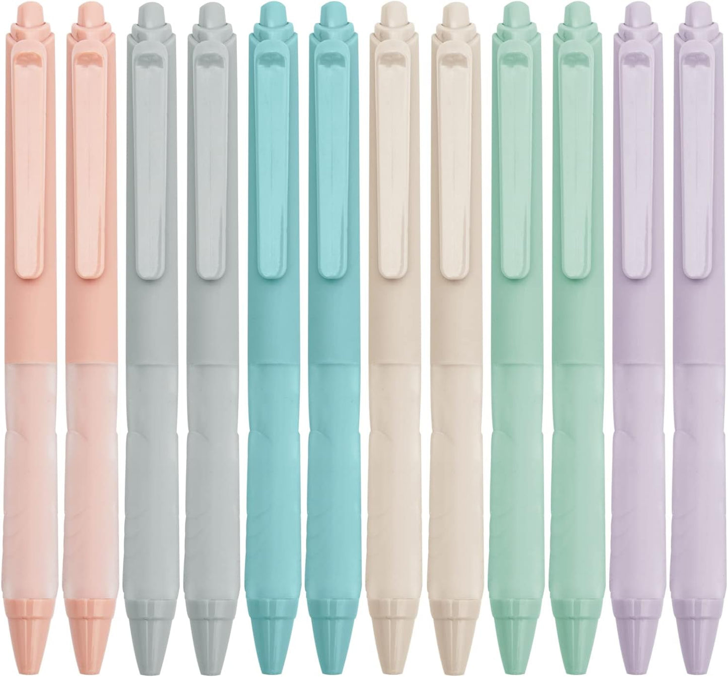 Linbsunne Ballpoint Pens Medium Point 1mm Black Pen with Super Soft Grip Ball Point Pen for Men Women Retractable Pens (12-pack)