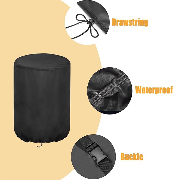 Smoker Cover for Master Cook 16 inch Charcoal Smoker, Waterproof Outdoor Smoker BBQ Cover Vertical Smoker Cover - 16" D x 32" H