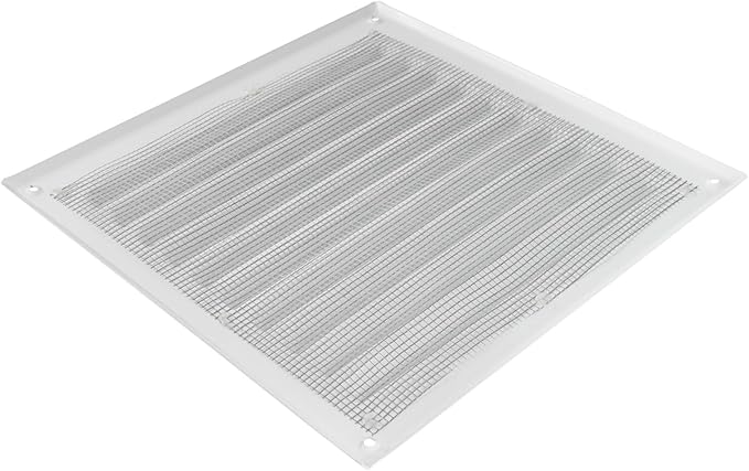 Square Ventilation Grille / 8" x 8" Inch Inside Measurement/White Metal Air Vent Louver - Inside/Outside use - / 10" x 10" Inch Outer Measurement