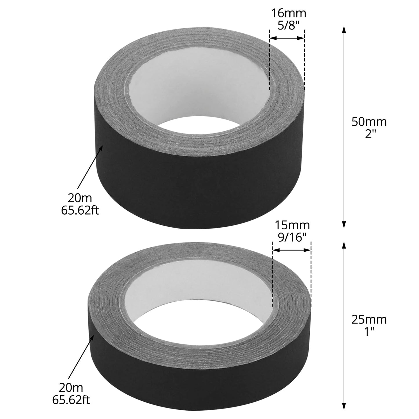 QWORK Bookbinding Repair Tape 1 Inch x 21.8 Yard & 2 Inch x 21.8 yeard Rolls, Cloth Library Book Hinging Repair Tape